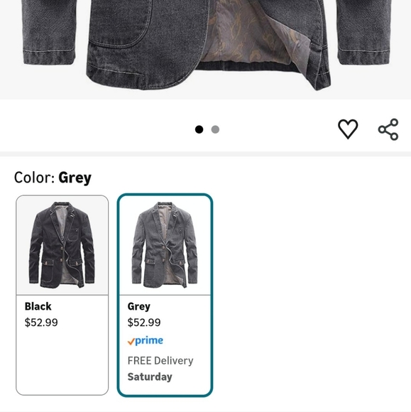 NWTchouyatou Men's Notch Lapel Vintage Style Denim Suit Blazer Jacket Sport Coat - Picture 4 of 7